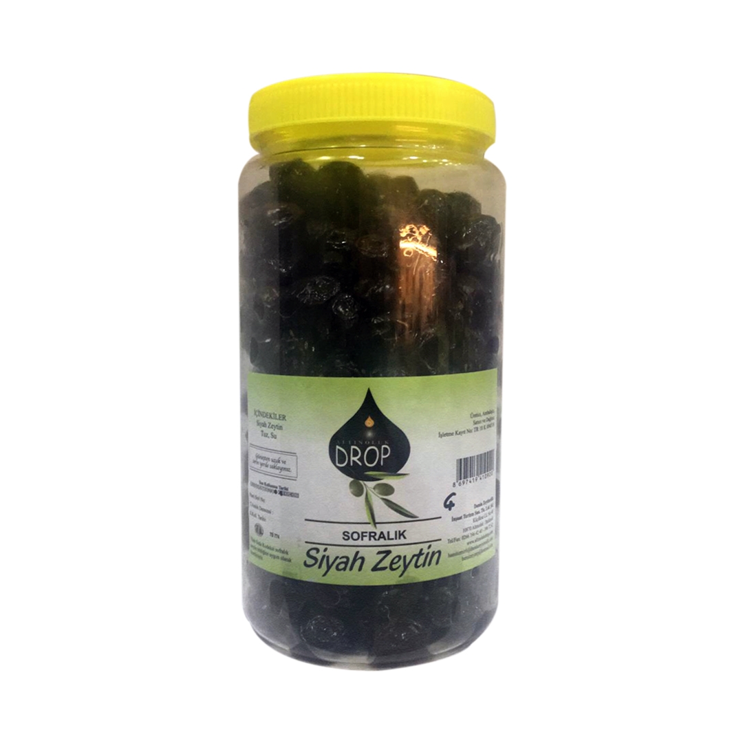 Drop Edremit Yuvarlama Siyah Zeytin 1 lik Pet (L) Net: 1000 g