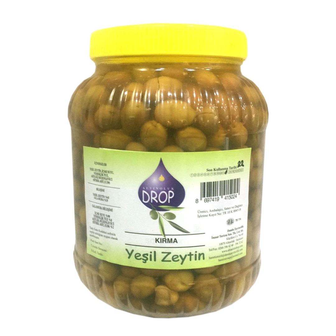 Drop Edremit Kırma Yeşil Zeytin 2 lik Pet (L) Net: 1500 g